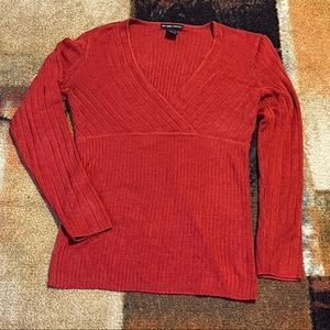 Red New York & Company V-Neck Sweater